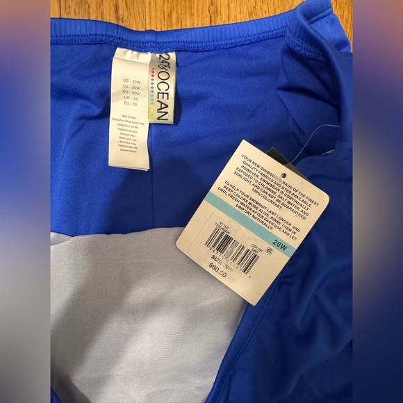 24th & Ocean Solid Skirted Hipster Bikini Swimsuit Bottom in Sapphire - Picture 5 of 6